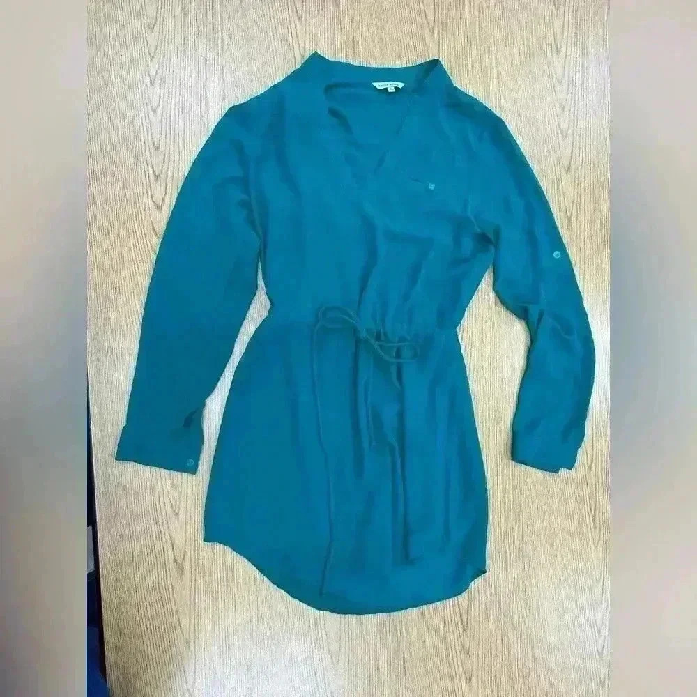 Naked Zebra Green Shirt Dresss Size Small